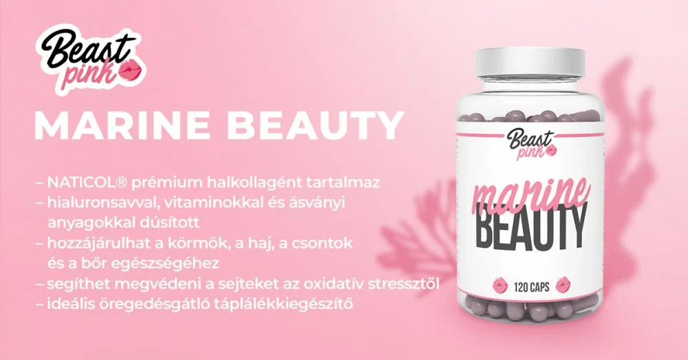 Marine Beauty halkollagénnel, hialuronsavval, Beast Pink - GymBeam Marine Beauty halkollagénnel, hialuronsavval, Beast Pink - GymBeam