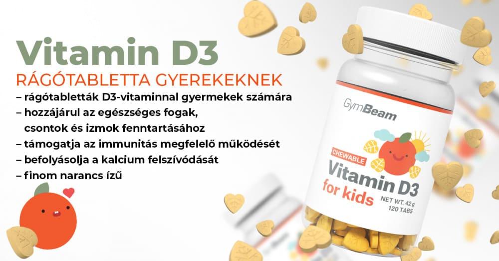 D3-vitamin rágótabletta gyerekeknek - GymBeam
