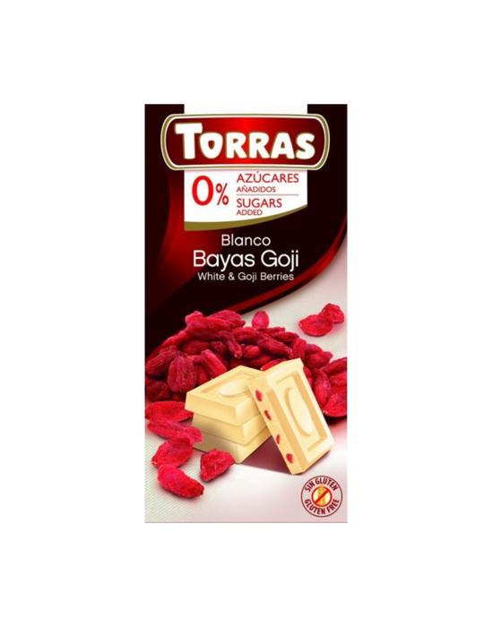 Torras Goji bogyós hozzáadott cukormentes fehércsokoládé 75g